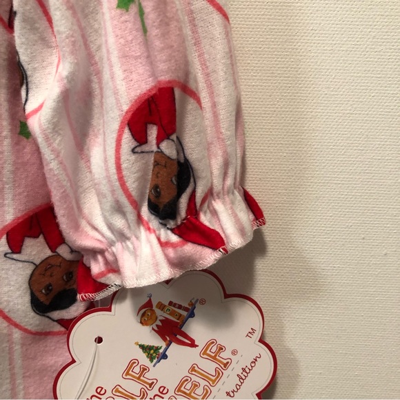 The Elf on the Shelf Girls Christmas Nightgown Size 4 New Pastel Pink & White - Picture 8 of 16